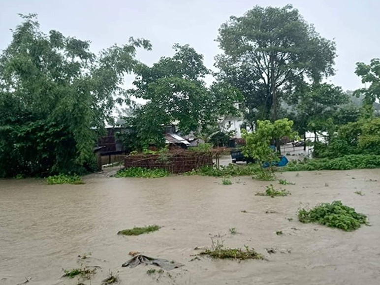 भारी वर्षाका कारण झापाका अधिकांश स्थान डुबानमा